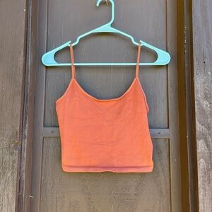 Orange Spaghetti Strap Crop Top